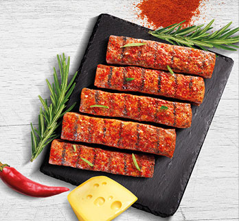 Návrh etikety grilovacích tyčinek a hambrugeru