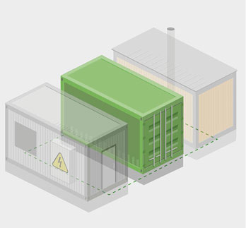 Ilustrace kontejnerů pro firmu TECHNIC a MODUL Container