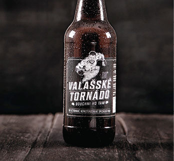 Návrh značky piva Valašské tornádo